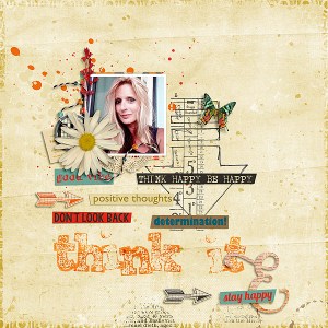 Think Happy Be Happy by Amy Wolff Template and Story Starter from Simple Scrapper Premium Membership